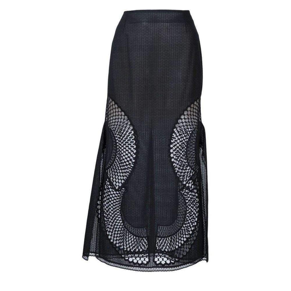 Stella McCartney - Perforated A-Line Black Skirt - IT 42